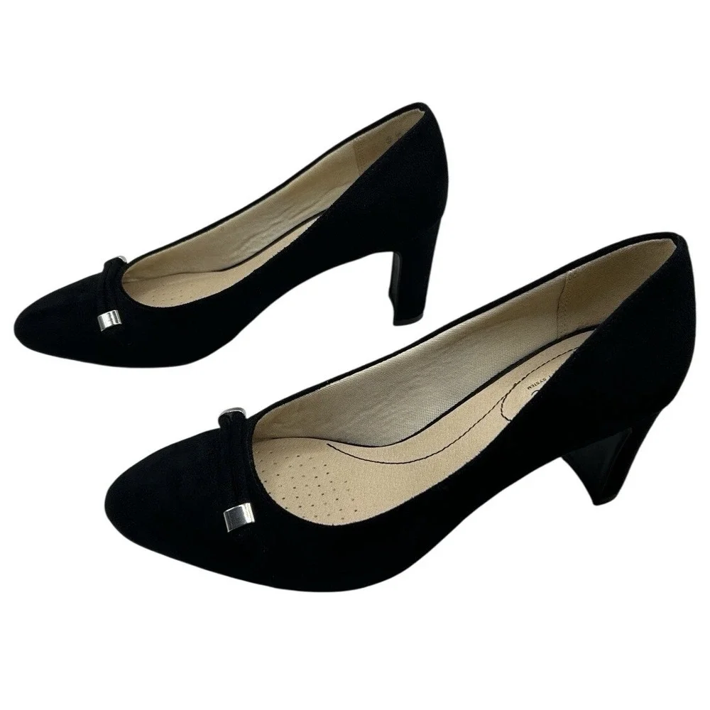 LifeStride Gianna Black Low Heel Pumps 9W Comfort Career Work Capsule‎ Church